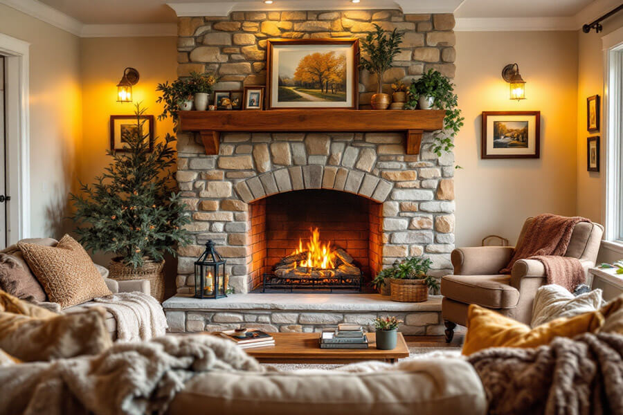 home stone fireplace